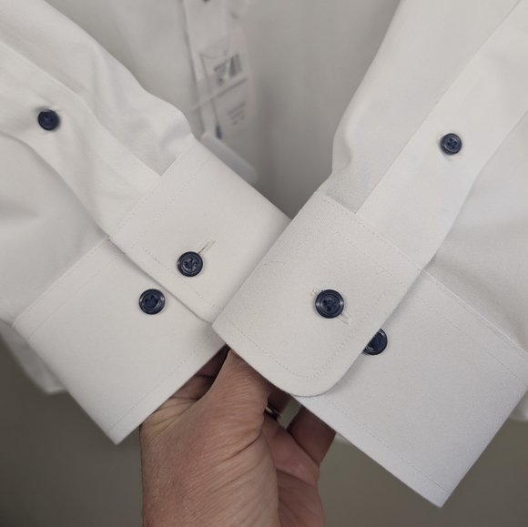 NWT Paul Frederick Mens Non-iron 2 Ply Cotton Classic Fit Button Up Shirt  18x33 - Picture 4 of 9